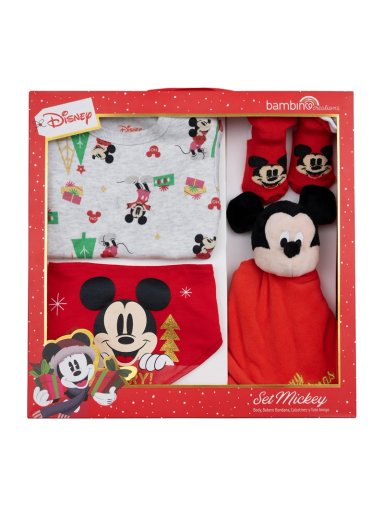 SET 4 PIEZAS NAVIDAD GRIS MICKEY NIÑO 12-18 MESES - 1
