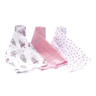 SET 3 PAÑALES ALGODÓN NIÑA BAMBINO ROSADO TUTO - 2