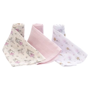 SET 3 PAÑALES ALGODÓN NIÑA BAMBINO BEIGE TUTO PRINCESAS - 2