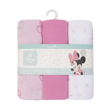 SET 3 TUTITOS SUAVECITOS ROSADO CARITA MINNIE NIÑA - 1