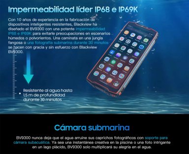 CELULAR BLACKVIEW BV9300 256 GB 12 GB RAM 50 MP 6.7 " RESISTENTE GOLPE AGUA BATERÍA 15000MAH 2SIM - 9