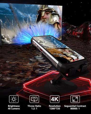 CELULAR BLACKVIEW TANK 2 512GB 12GB RAM 108 MP 6.7 " UNIHERTZ 8849 4G PROYECTOR LÁSER DE 80 PULGADAS - 4