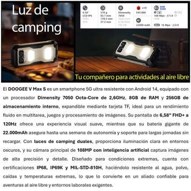 DOOGEE V MAX S – DUALSIM 5G CON BATERÍA DE 22.000MAH Y CÁMARA DE 108MP - 2
