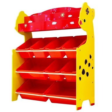 ORGANIZADOR DE JUGUETES 9 CAJAS CON REVISTERO ONSHINE ROJO - 1