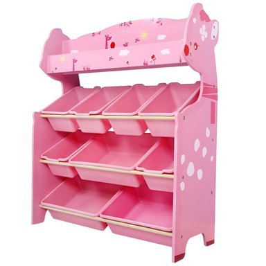 ORGANIZADOR DE JUGUETES ROSADO 9 CAJAS CON REVISTERO ONSHINE - 1