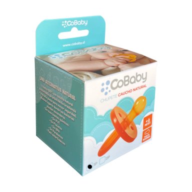 CHUPETE COBABY 1573A3 CAUCHO NATURAL +6 MESES PUNTA REDONDA CAFÉ - 1