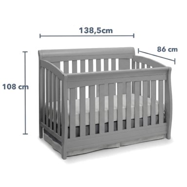 CUNA DELTA CHILDREN 7846-026 MADERA SOLIDA GRIS CLERMONT - 4