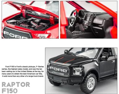 FORD RAPTOR F-150 ESCALA 1:32 NEGRA MINIAUTO - 7