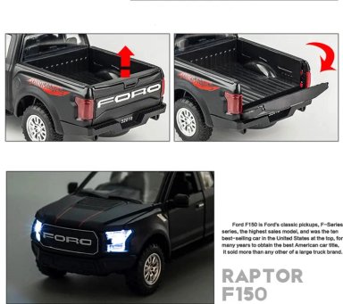 FORD RAPTOR F-150 ESCALA 1:32 NEGRA MINIAUTO - 8