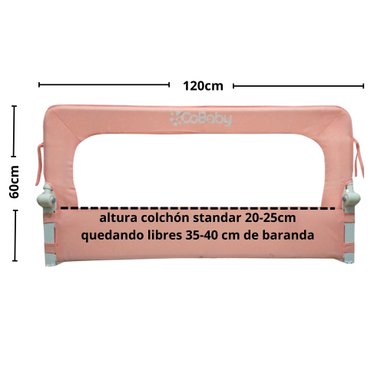 BARANDA COBABY COB3171-G ACERO GRIS ABATIBLE PARA CAMA 120X60 - 5