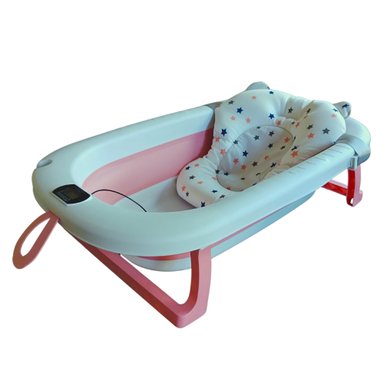 BAÑERA COBABY COB33280-R PLEGABLE CON HAMACA Y TERMOMETRO ROSA - 1