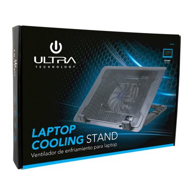 VENTILADOR ULTRA NOTEBOOK 10 A 17 PULGADAS 2 PUERTOS USB LUZ AZUL - 2