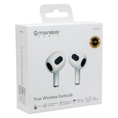 AUDÍFONOS MONSTER AUDIO TRUE WIRELESS TW14W BLUETOOTH BLANCO - 1