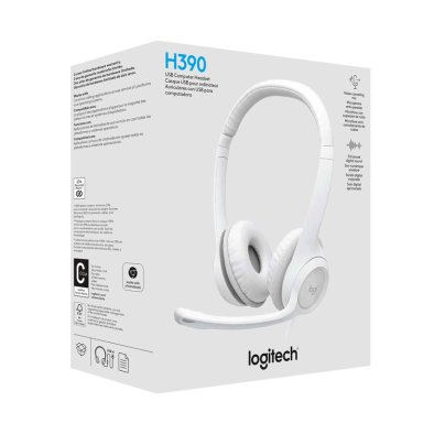 AUDÍFONOS LOGITECH HEADSET 981-001285 USB H390 BLANCO - 5