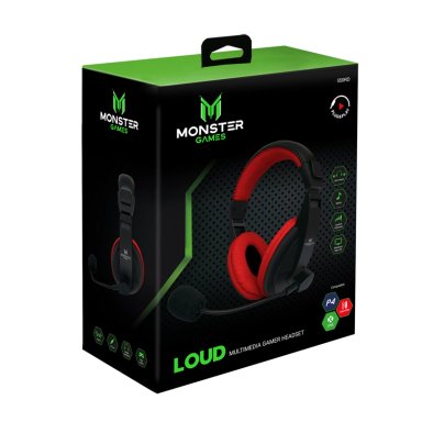 AUDÍFONOS GAMER MONSTER GAMES HEADSET 550RD LOUD ROJO - 3