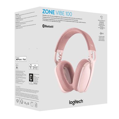 LOGITECH ZONE VIBE 100 HEADSET INALAMBRICO C. MICROFONO ROSA - 6
