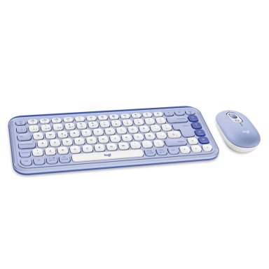 KIT TECLADO Y MOUSE LOGITECH POP ICON, ESPAÑOL, LILA - 1