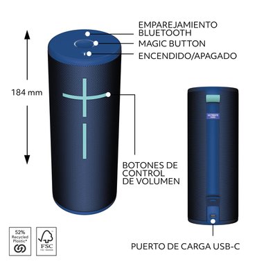 PARLANTE INALAMBRICO BLUETOOTH ULTIMATE EARS BOOM 4 AZUL - 7