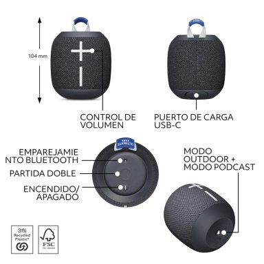 PARLANTE LOGITECH NEGRO PORT. WONDERBOOM 4 - 9