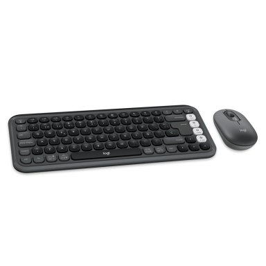 KIT TECLADO Y MOUSE LOGITECH POP ICON, ESPAÑOL, GRAFITO - 1