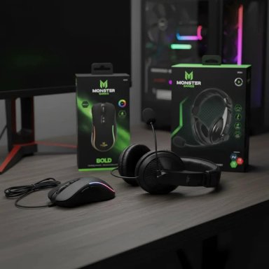 COMBO MONSTER AUDIFONO + MOUSE MULTICOLOR 29MTGH550BK+29MTGM1042 - 5