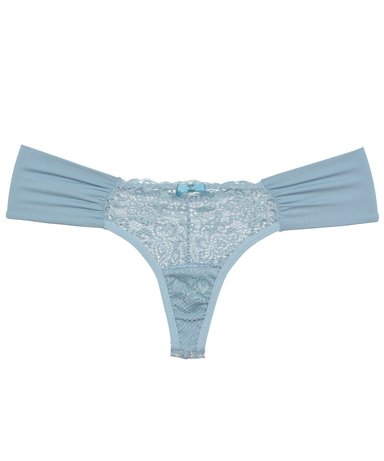 COLALES MUJER 2RIOS DRAPEADA Y ENCAJE LATERAL CELESTE - 3