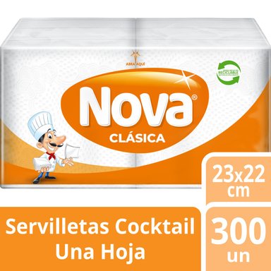 SERVILLETAS NOVA CLÁSICA PACK FAMILIAR CÓCTEL 300 UN - 1
