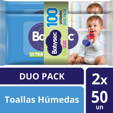 TOALLITAS HUMEDAS BABYSEC ULTRA PACK 100 UN - 1