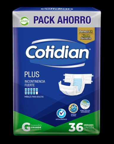 PAÑAL DE ADULTO COTIDIAN PLUS INCONTINENCIA FUERTE 36 UN G - 2