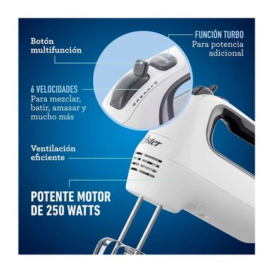 BATIDORA DE MANO OSTER 6 VELOCIDADES FUNCIÓN TURBO 250 W - 4