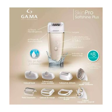 DEPILADORA BRAUN GAMA SKINPRO SOFTSHINE PLUS USB + 8 ACCESORIOS - 4
