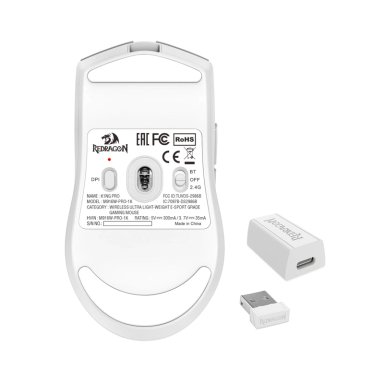 MOUSE GAMER INALAMBRICO REDRAGON KING M916 PRO 1000HZ BLANCO - 5
