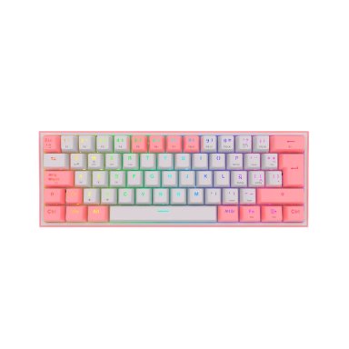 TECLADO INALAMBRICO REDRAGON FIZZ PRO K616-RGB PINK/WHITE - 1