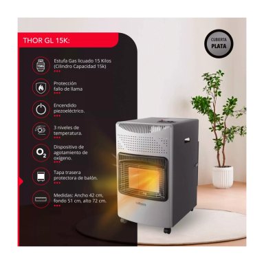 ESTUFA A GAS THORBEN GL 5K GRIS - 3