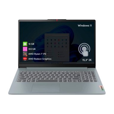 NOTEBOOK LENOVO IDEAPAD SLIM 3 RYZEN 7 16GB 512GB 15.3' 2K TACTIL W11 - 1