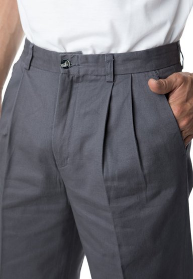 PANTALÓN HOMBRE KOTTING GRIS GABARDINA PINZADO - 1