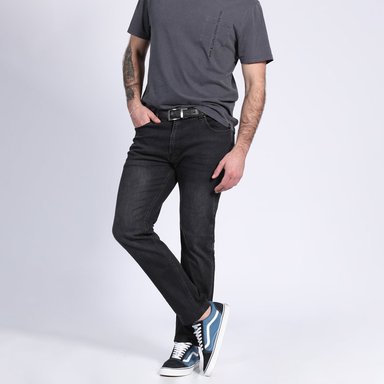 JEANS LINEA SPANDEX SLIM FIT EN COLOR NEGRO - 1