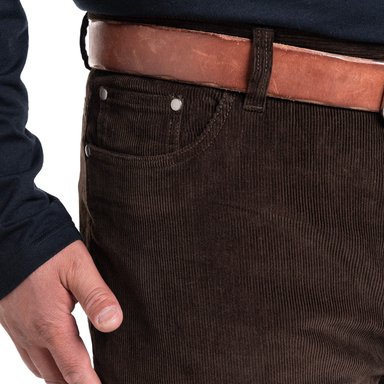 PANTALON COTELE 5 BOLSILLOS REGULAR FIT | CAFÉ OSCURO - 3