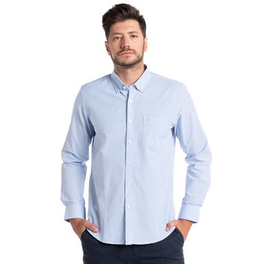 CAMISA OXFORD LISTADA BERGEN | AZUL CLARO - 1