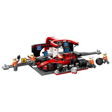 LEGO CITY PARADA EN BOXES DE F1 Y EQUIPO DE MECÁNICOS CON AUTO FERRARI- 60443 - 2