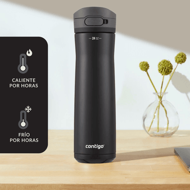 CONTIGO JACKSON CHILL 2.0 AUTOPOP BOTELLA DE AGUA ACERO INOXIDABLE 710ML - NEGRO - 6