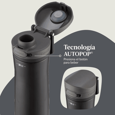 CONTIGO JACKSON CHILL 2.0 AUTOPOP BOTELLA DE AGUA ACERO INOXIDABLE 710ML - NEGRO - 8