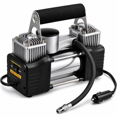 COMPRESOR DE AIRE TECNOLAB PARA AUTOS 12V DOBLE CILINDRO 150 PSI MAX - 1