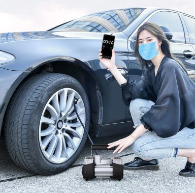 COMPRESOR DE AIRE TECNOLAB PARA AUTOS 12V DOBLE CILINDRO 150 PSI MAX - 8