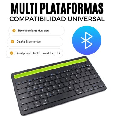 TECLADO UNIVERSAL INALÁMBRICO TECMASTER TM-100501 BLUETOOTH MULTI PLATAFORMAS RECARGABLE - 7