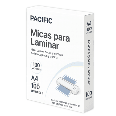 PACK DE MICAS PARA TERMOLAMINAR PACIFIC COLOR DE 100 MICRONES TAMAÑO A4 - 1