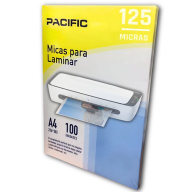 PACK DE MICAS PARA TERMOLAMINAR PACIFIC COLOR DE 100 MICRONES TAMAÑO A4 - 8