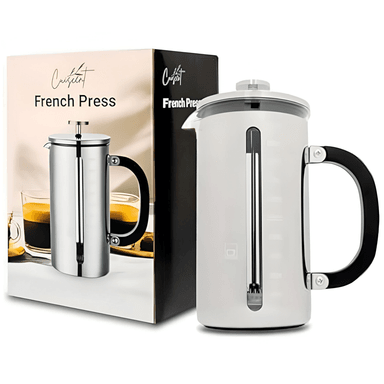 CAFETERA FRANCESA PREMIUM DE ACERO INOXIDABLE CUISCENT 1LT - 6