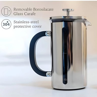 CAFETERA FRANCESA PREMIUM DE ACERO INOXIDABLE CUISCENT 1LT - 8