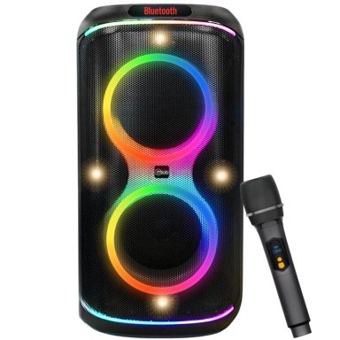 PARLANTE KARAOKE 6' FLAMING PARTY BASS BLACK MICWIRELESS 45W - 1